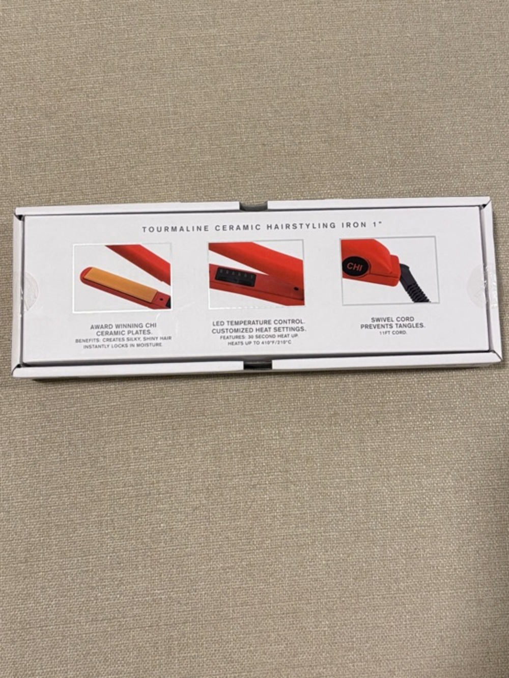 CHI Red 1" Tourmaline Ceramic Hairstyling Iron - Picture 2 of 3